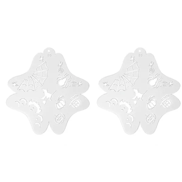 Ansiktsmålningsschabloner för Barn Ihåliga Kroppsmålningsmallar för Halloween och Högtidsmakeup 2 st> Smink