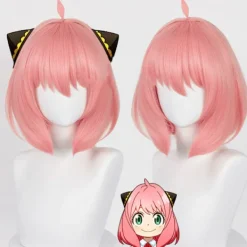 no brand Anya Forger Cosplay Peruk Anime Peruk HSIU Rosa Kort Hår zy Rosa> Peruker