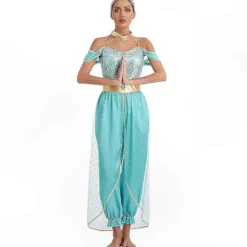 Arabisk Prinsessa Kostym för Kvinnor Bollywood Inspirerad Ädelsten Jumpsuit Magdans Outfit_Billiga Gåvor 4XL><noscript><img width=