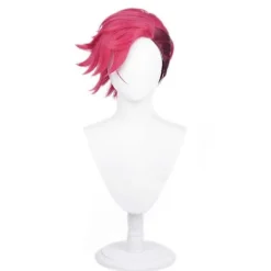 Arcane Vi Cosplay Peruk Värmebeständigt Hår Kvinnor Flicka Anime Kort Rött Partyhår><noscript><img width=