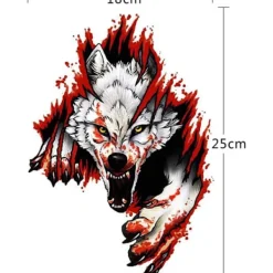 Arg Varg Bilsticker, Varg Bilsticker 3D Bil Varg Huvud Sticker><noscript><img width=