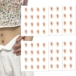 Ark tatueringar för mage, engångstatueringar för navel, realistiska> Smink