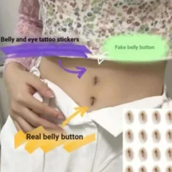 Ark tatueringar för mage, engångstatueringar för navel, realistiska><noscript><img width=