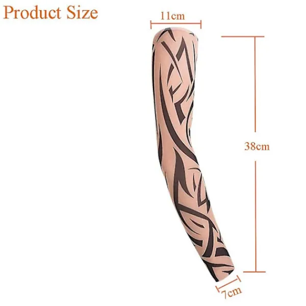 Arm Tatuering Ärmar, 6-pack Herr Fake Temporär Tatuering Nylon Armstrumpor Elastisk Biker Ärm för Halloween - Perfet> Smink