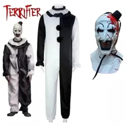 Art The Clown Cosplay Film Terrifier 2 Kostym Och Huva L> Masker
