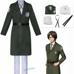 KOOLMEI Attack On Titan Cosplay Levi Costume Shingek No Kyojin Scouting Legion Soldat Coat Trench Jacka Uniform Herr Halloween Outfit XXXL> Dräkter