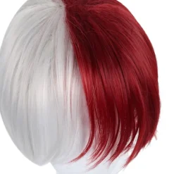 AVEKI Anime My Hero Academia Todoroki Shoto Cosplay Multi-Color Peruk, med lugg inklusive värmetålig för vuxen, röd-485><noscript><img width=