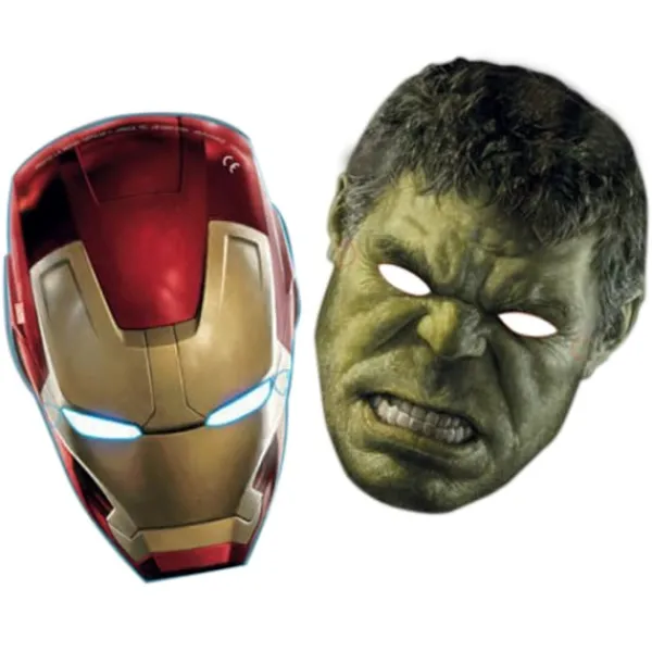 Avengers Age Of Ultron Party Mask (6-pack) One Size Röd/Guld One Size> Masker