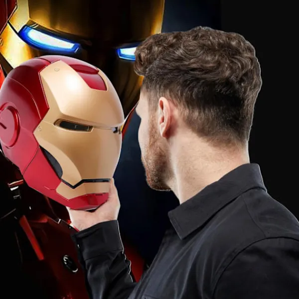 Avengers Legends Iron Man Elektronisk Hjälm Män Barn 1:1 Portabel Iron Man Hjälm Knappkontroll Deformerad Cosplay Rekvisita Gåvor{ee}> Huvudbonader