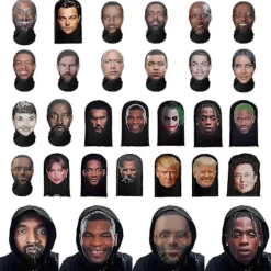 Avtagbar Ansiktsskydd Balaclava Ansiktsskydd med Ansikte för Barn Tonåringar Män Kvinnor Andningsbar Cosplay Prank Mask> Huvudbonader