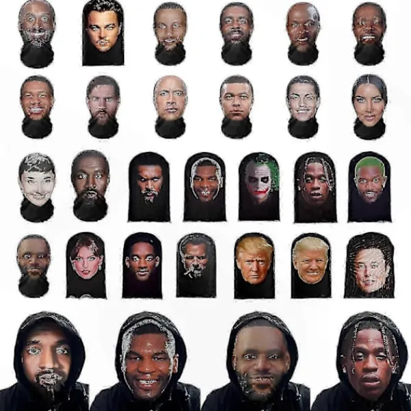 Avtagbart ansiktsskydd med kändistryck för kvinnor, återanvändbar balaklava-mask för Halloween-skämt och cosplay-kostymer> Masker