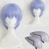 Ayanami Rei Peruk Kort Ljusblå Värmebeständig Syntetisk Hår Cosplay Huvudbonad Hårnålar + Perukmössa> Peruker