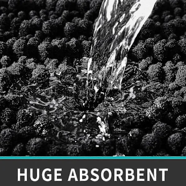 Badrumsmatta 50 x 80 cm, Superabsorberande Plyschmikrofiber, Halkfri Badrumsmatta, Maskintvättbar, Lämplig För Bad, Dusch Och Badrum, Svart> Smink