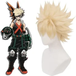 Bakugou Katsuki Peruk Blond Peruker Med Lugg Cosplay Prop Anime Kostym Rekvisita För Manga Anime My Hero Academia> Peruker