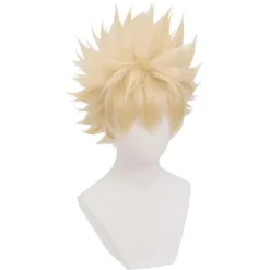 Bakugou Katsuki Peruk Blond Peruker Med Lugg Cosplay Prop Anime Kostym Rekvisita För Manga Anime My Hero Academia><noscript><img width=