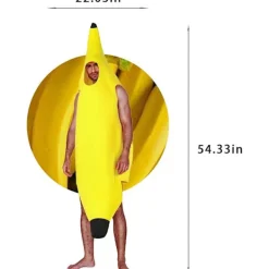Banan-dräkt för vuxna och barn, lätt gruppdräkt för Halloween, julfester> Dräkter
