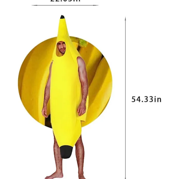 Banan-dräkt för vuxna och barn, lätt gruppdräkt för Halloween, julfester> Dräkter