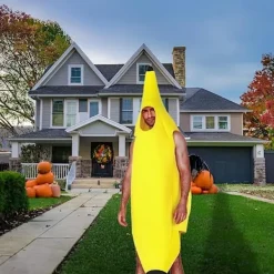 Banan-dräkt för vuxna och barn, lätt gruppdräkt för Halloween, julfester><noscript><img width=