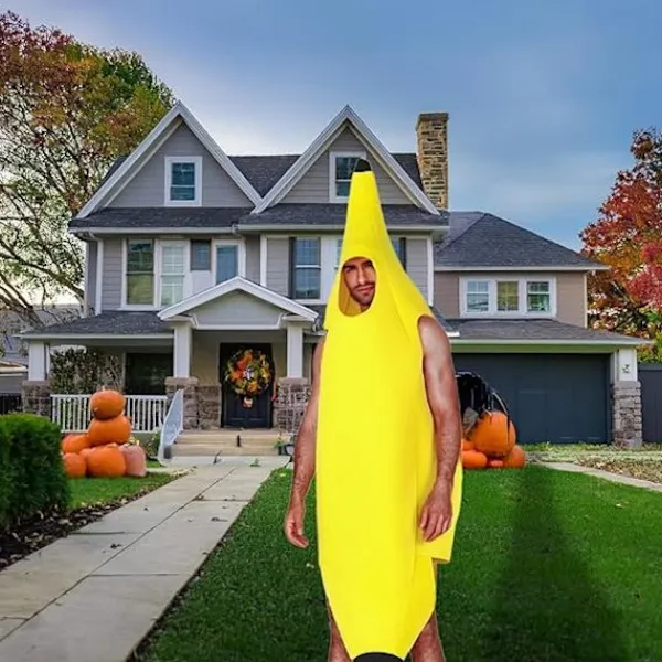 Banan-dräkt för vuxna och barn, lätt gruppdräkt för Halloween, julfester> Dräkter