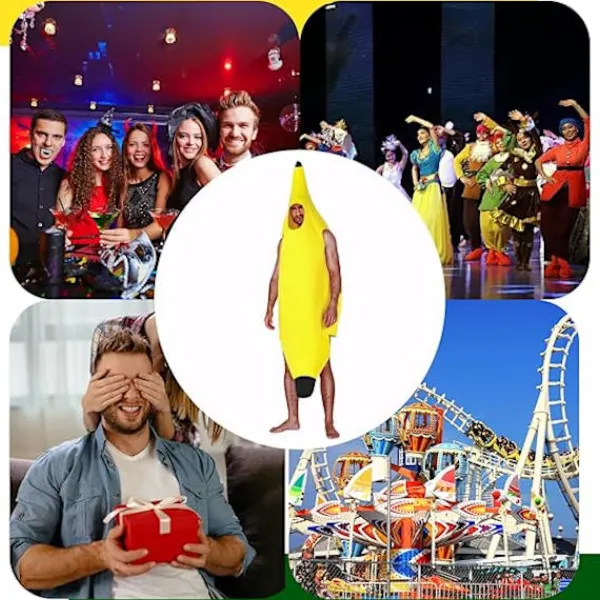 Banan-dräkt för vuxna och barn, lätt gruppdräkt för Halloween, julfester> Dräkter
