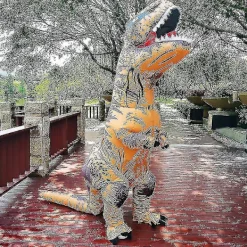 Barn & Vuxen Dinosaur Uppblåsbar Cosplay Kostym T-rex Anime Tecknad Festklänning Kostymer Halloween Kostym> Dräkter
