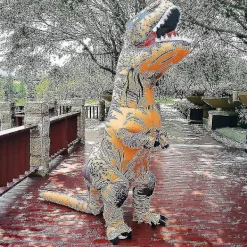 Barn & Vuxen Dinosaurie Uppblåsbar Cosplay Kostym Tyrannosaurus Rex Anime Tecknad Fest Klänning Upp Halloween Kostym - Perfekt><noscript><img width=