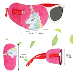 Barn ögonlapp 2 stycken, Höger öga medicinsk ögonlapp för ortoptist amblyopi vuxna och barn, Enhörning ögonlapp täcker glasögon ögonlappar för> Masker