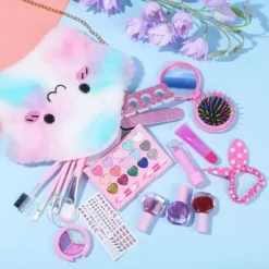 Toyz Land Barn lek smink kit leksak set för flicka 18st tvättbar låtsas smink för småbarn bärbar falsk smink><noscript><img width=