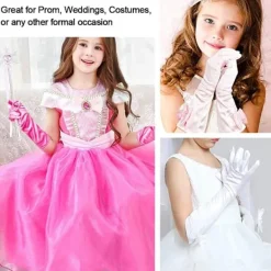 Barn Långa Handskar Prinsessan Dansföreställning Scenhandskar><noscript><img width=