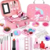 Barn sminkset flickor, 20st case, rosa sminkset set bästa present till tjej Bekväm> Smink