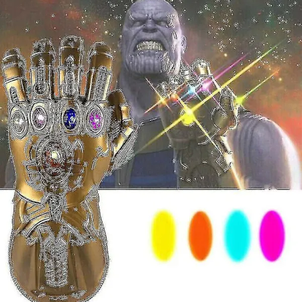 Barn Thanos Handskar Infinity Gauntlet Med Led-ljus Avengers 4 Cosplay Leksak> Tillbehör