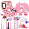 Barnens Sminkleksaker Flickor, 20 Stycken Sminkväska, Rosa Sminkset Leksaker, Bästa Presenten till Flickor Bekväm> Smink