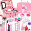 Barnens Sminkset, Tvätbart Set, Flickors Sminkkosmetikset med Kosmetikväska för Rollspel, Över 3 År Sminkset för Födelsedagspresent> Smink