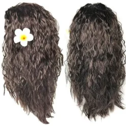 Barnflickor Animie Polynesisk Prinsessa Moana Peruker Hawaiiansk Cosplay Party Kostym Hår Fancy> Peruker