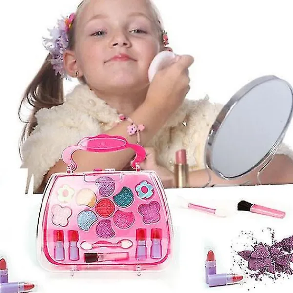 Barnflickors sminkset miljövänlig kosmetisk leksak, WHBYV> Smink
