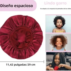 Barnmode mössa, enfärgad, bred brätte, elastisk, siden, slät, satin, ansikte, familjehårmössa, dagbok, casual, dröm One size> Huvudbonader