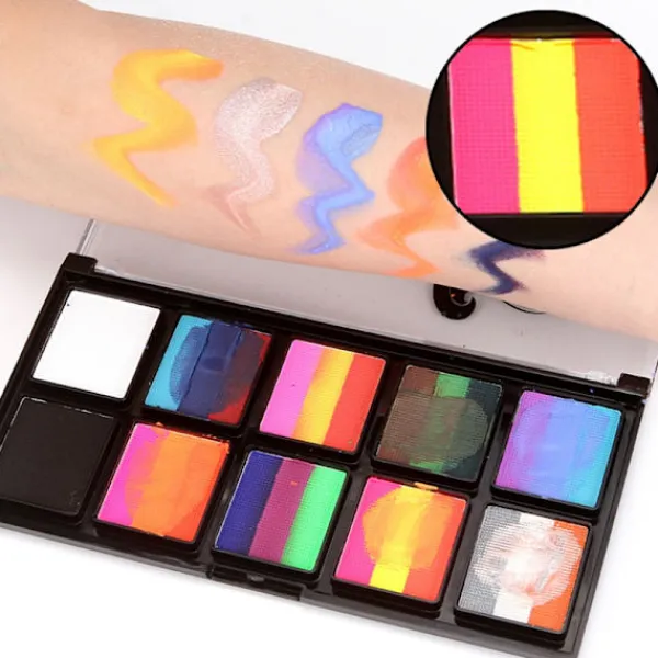 Barnsmink, delad kakpalett, ansiktsmålning> Smink