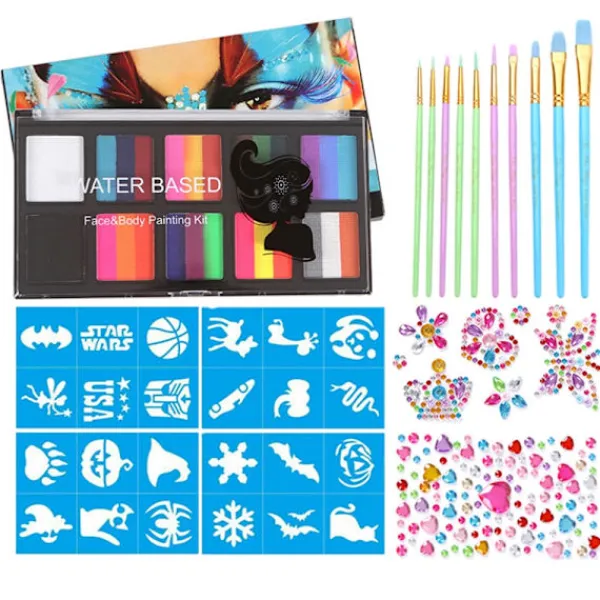 Barnsmink, delad kakpalett, ansiktsmålning> Smink