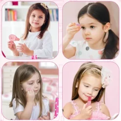 Barnsmink Leksak Flickor, 12-delat Sminkväska – Smink- & Frisörset för Rollspel, Lek och Present 3–5 år> Smink