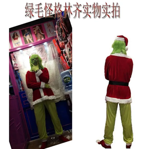 Barn/Vuxna Julparty Grinch Cosplay Kostym Klänningsset - Perfekt L> Dräkter