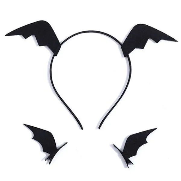 Bat Wing Pannband Hårklämma Set Halloween Huvudbonader Födelsedagsfest Hårrekvisita> Huvudbonader