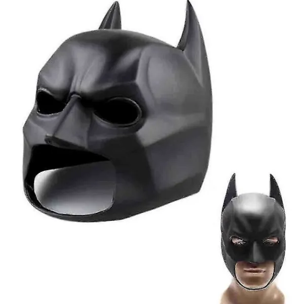 Batman Helmask med Hätta The Dark Knight Rises Latex Hjälm Vuxen Cosplay Prop J> Masker