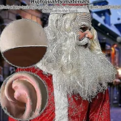 Bebetter Santa Mask för män, Jul Latex Mask, Santa Huvudmask, Realistisk Santa Gammal Mans Mask med Röd Santa Hatt för Fest> Masker
