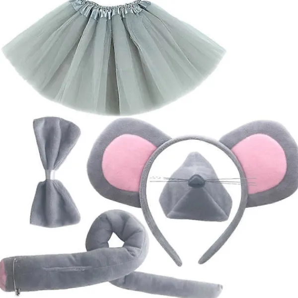 Bekväm Musdräkt Kit Inklusive Flexibla Öron, Svans och Stilfull Fluga> Tillbehör