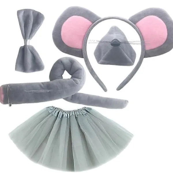 Bekväm Musdräkt Kit Inklusive Flexibla Öron, Svans och Stilfull Fluga> Tillbehör