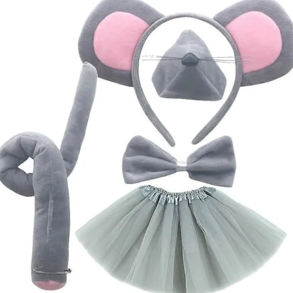 Bekväm Musdräkt Kit Inklusive Flexibla Öron, Svans och Stilfull Fluga> Tillbehör