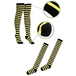 Bi-dräktset för vuxna Halloween Bi-dräkt Tutu-kjol Bi-randig knä-lång strumpa Långa handskar><noscript><img width=