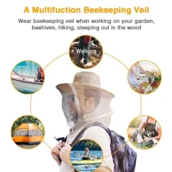 Bihat med slöja, stor biodlarhatt, bihatt med hög synlighet slöja för biodlare vid underhåll av bikupan><noscript><img width=