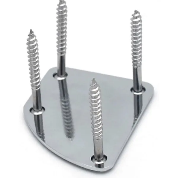 Böjd halvcirkelformad asymmetrisk gitarrhalsplatta för elgitarr, metallbaksida, monteringsplatta, 4 hål med skruvar, svart> Smink