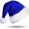 Blå Julhatt för Vuxen, Deluxe Sammet Tomtehatt, Lyxig Jul Tomtehatt För Kvinnor Och Män, Kostym För Julfest> Huvudbonader